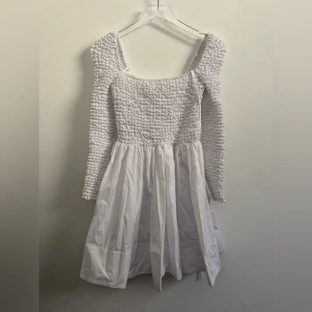 STAUD Cassidy shirred cotton-poplin mini dress B1960